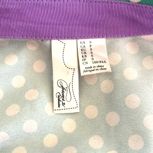 Polka Dot Tie-Front Blouse - Green - Picture 3 of 8